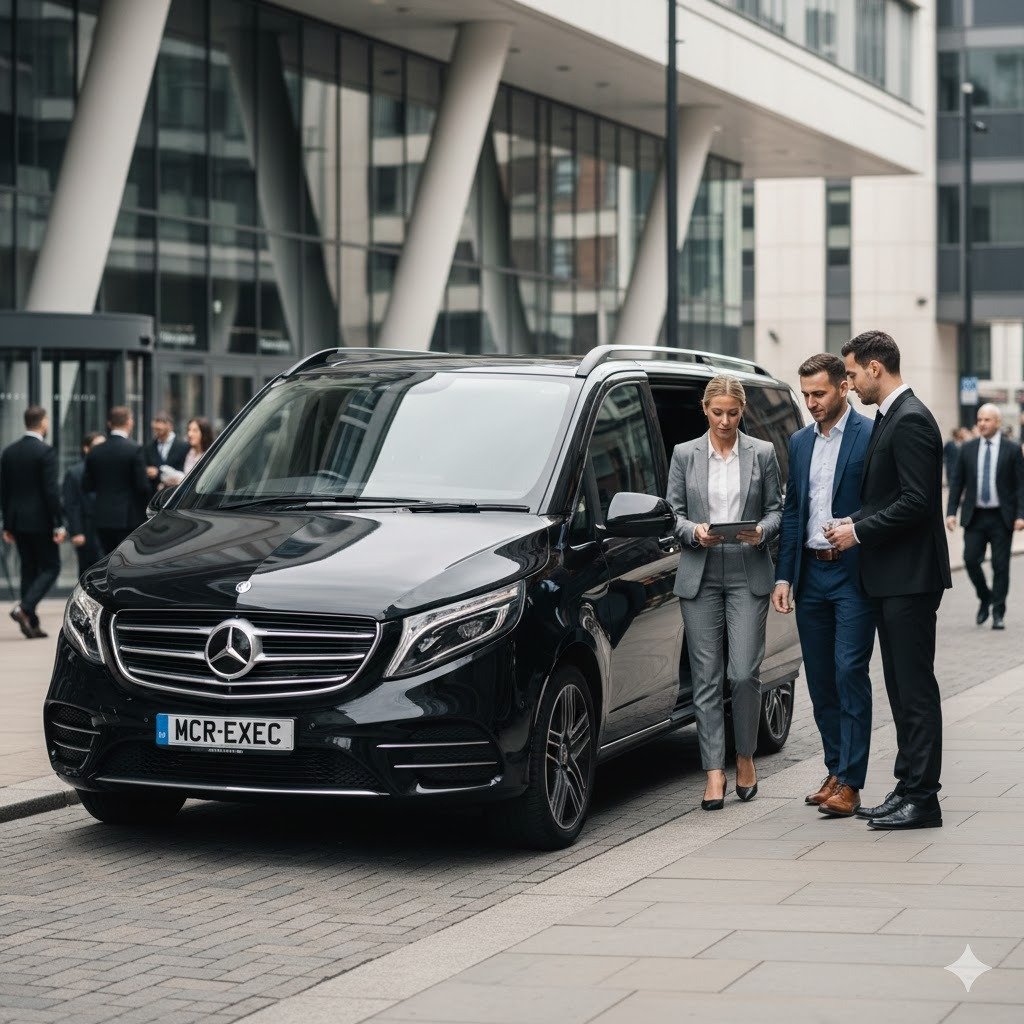 Mercedes V-Class for an executive roadshow journey from Prestbury