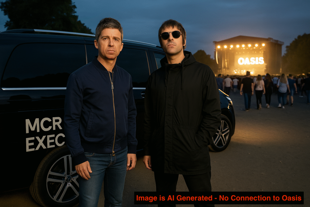Noel and Liam Gallagher at Heaton Park with MCR EXEC VIP Chauffeur