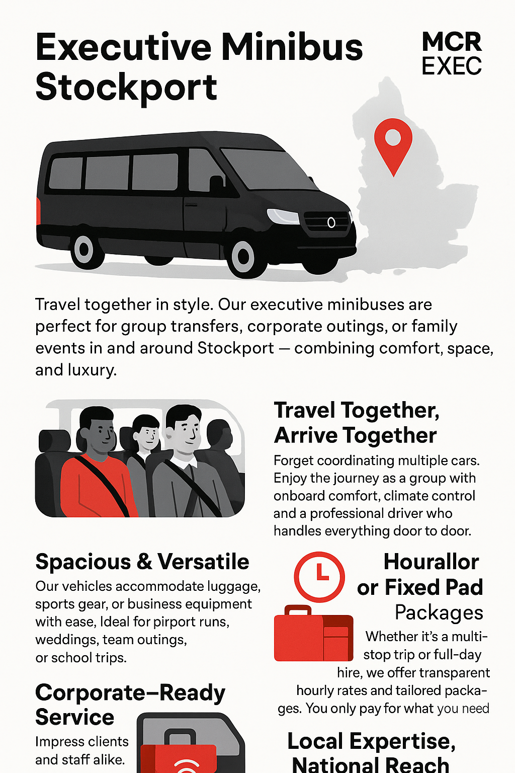 Executive Minibus Stockport Infographic by MCR EXEC