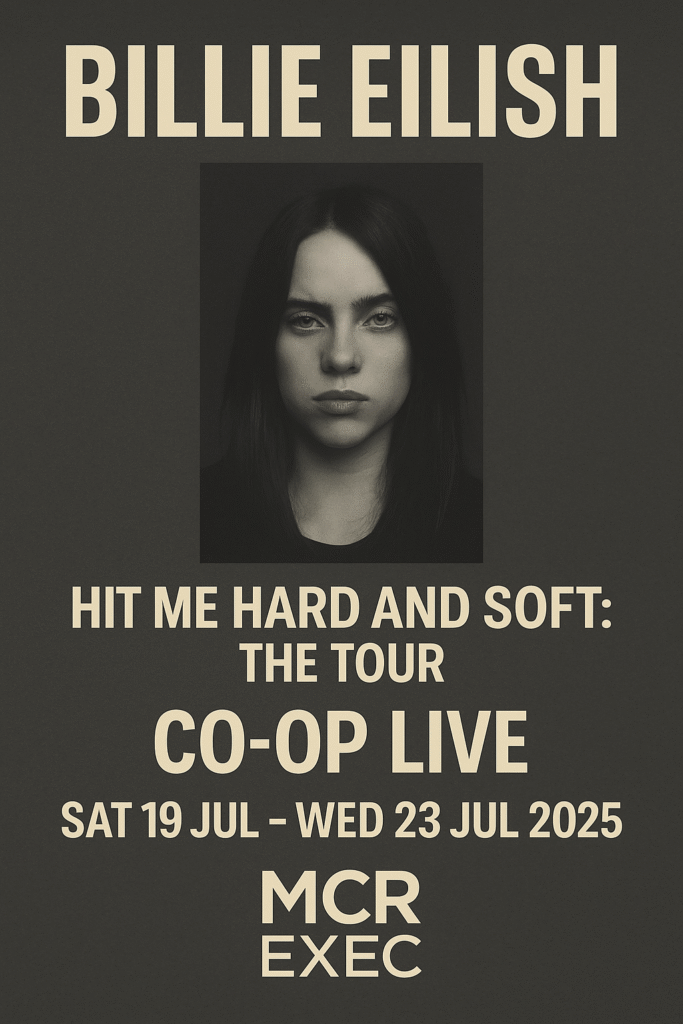 Billie Eilish Co-op Live Tour Poster with MCR EXEC Branding