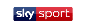 Sky Sport logo in blue and red, representing the international sports broadcasting network, shown in connection with MCR EXEC’s luxury chauffeur and executive transport services for sporting events, media coverage, and broadcast teams across Manchester and the North West.