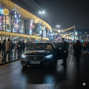 Co-op Live Christmas Chauffeur S-Class by MCR EXEC | Luxury Black Mercedes S-Class 2025 Arrival for Festive Concerts in Manchester
