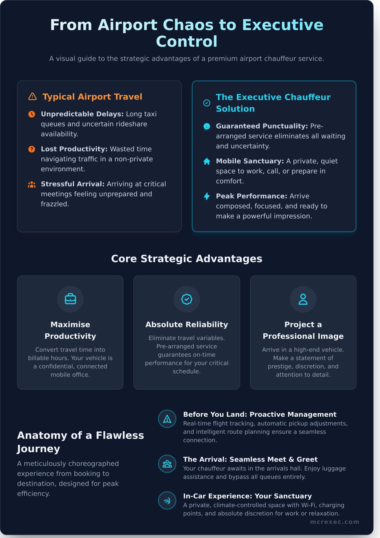 Airport Chauffeur Service for Business Travellers: The Executive Guide - Infographic