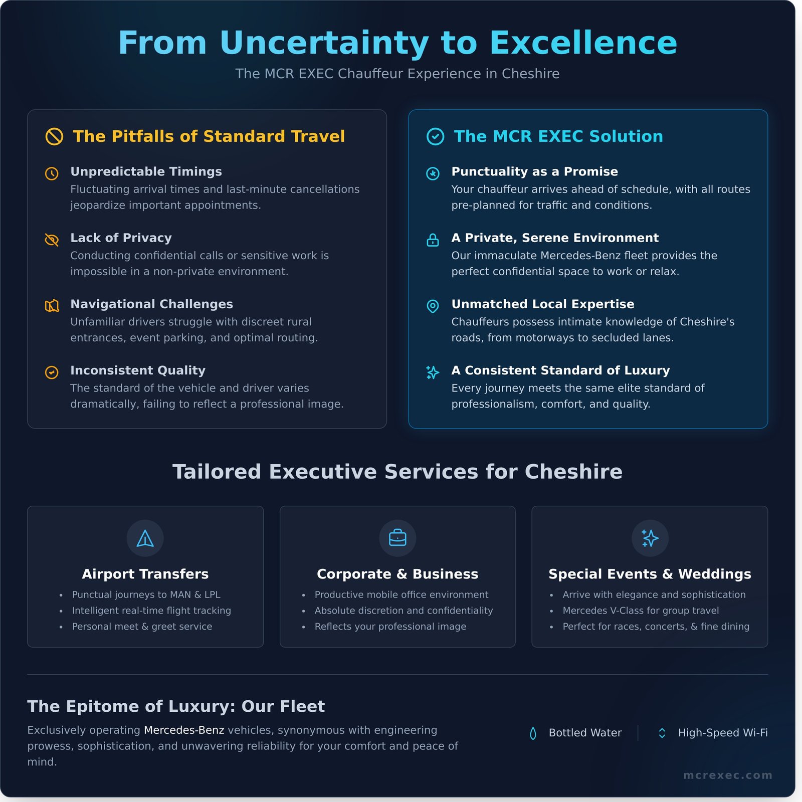 Your Premier Chauffeur Service in Cheshire: MCR EXEC - Infographic