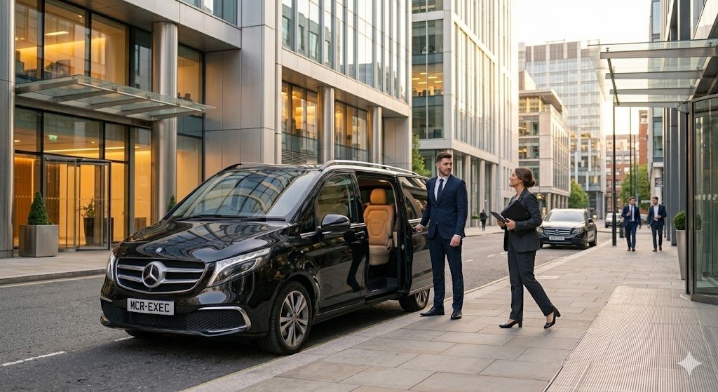 Hourly chauffeur hire Manchester Mercedes V-Class by MCR EXEC