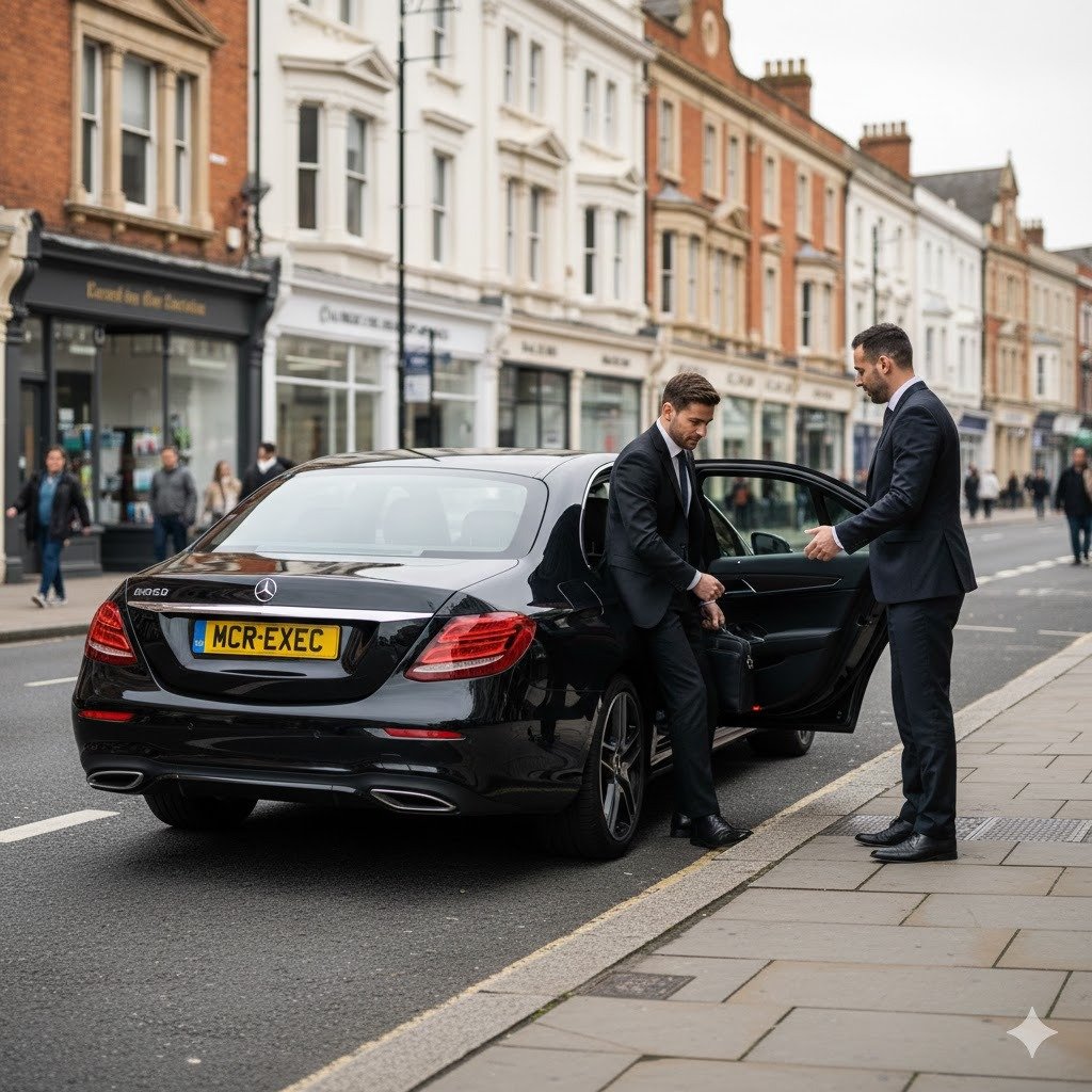 Corporate chauffeur service in Southport with MCR EXEC Mercedes E-Class