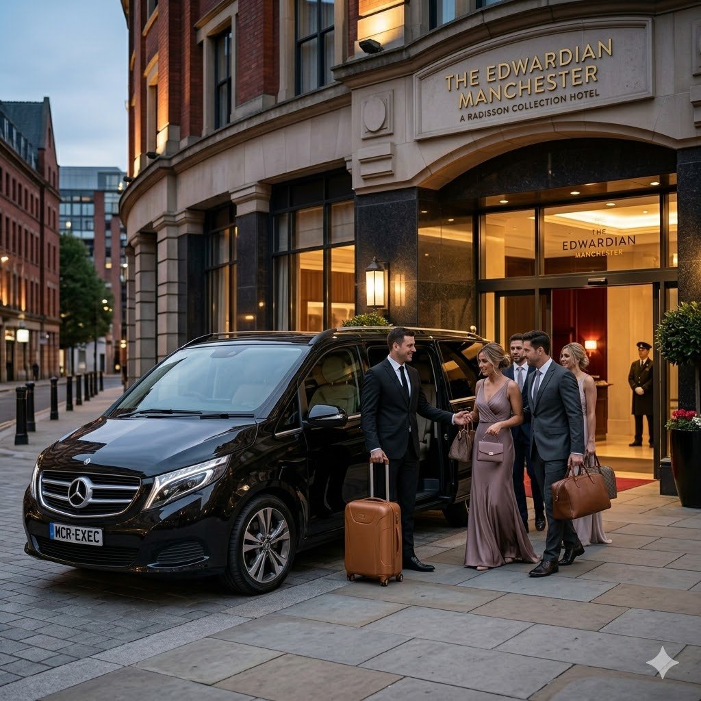 Hotel to venue wedding chauffeur shuttle Manchester