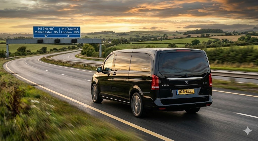 Long Distance Chauffeur Service Manchester Mercedes V-Class Intercity Travel