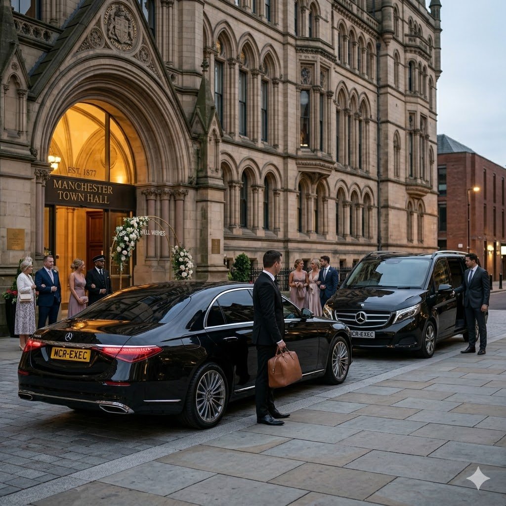 Multi vehicle wedding chauffeur coverage Manchester