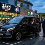 ZAYN Concert Chauffeur Manchester service by MCR EXEC with a black Mercedes V-Class and professional chauffeur collecting guests outside AO Arena