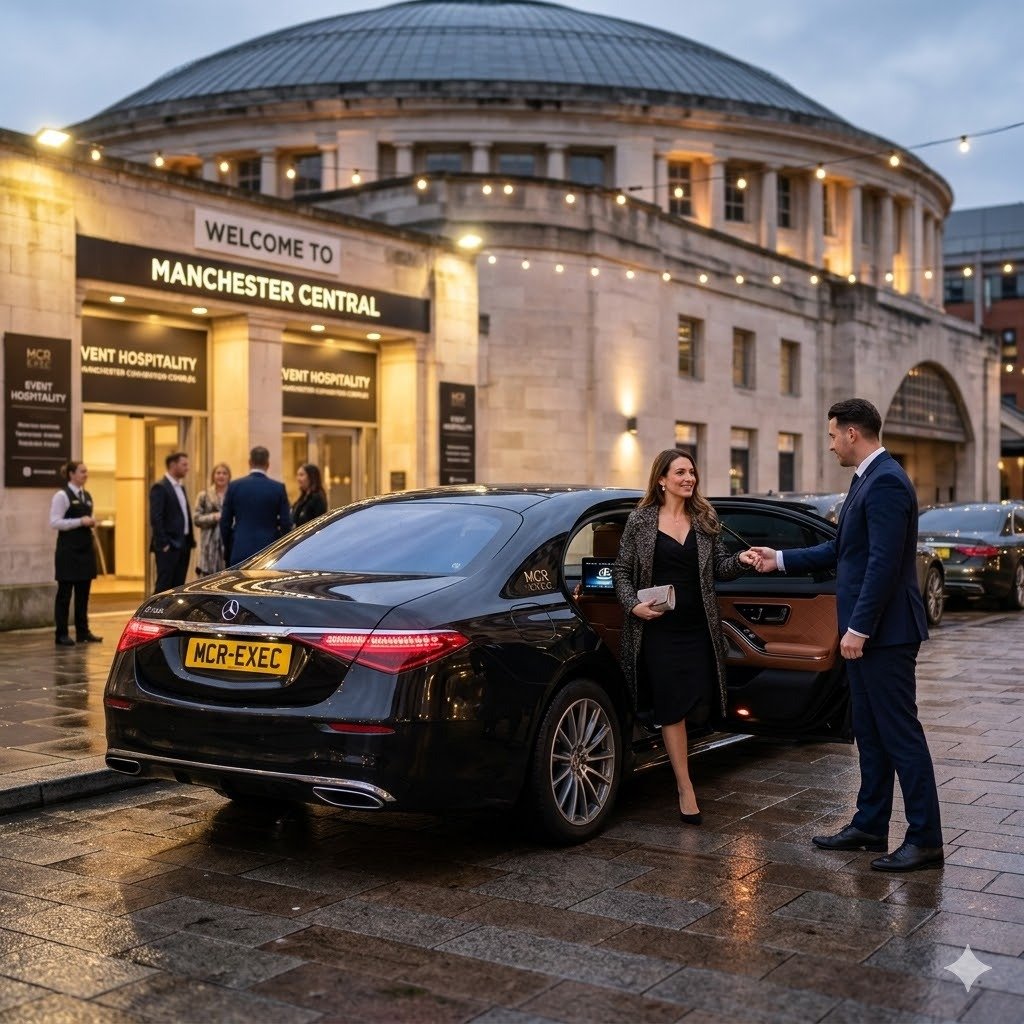 Chauffeur support for venue hospitality and arena events in Manchester.