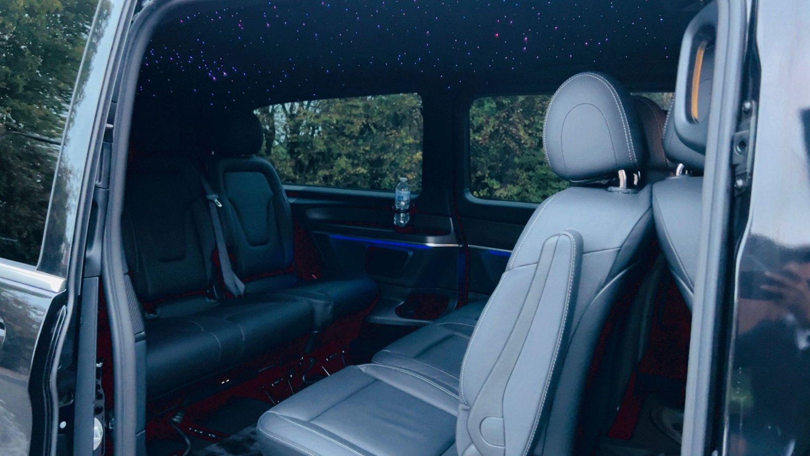 Part-custom starlight V-Class prom hire Manchester for luxury prom night transport and chauffeur-driven arrivals