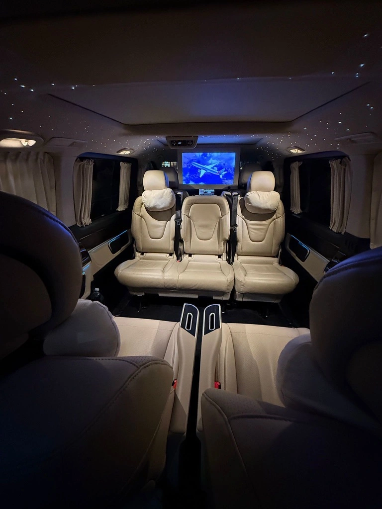 Prom car hire Manchester with black Mercedes V-Class by MCR EXEC for luxury school prom transport and chauffeur-driven prom arrivals