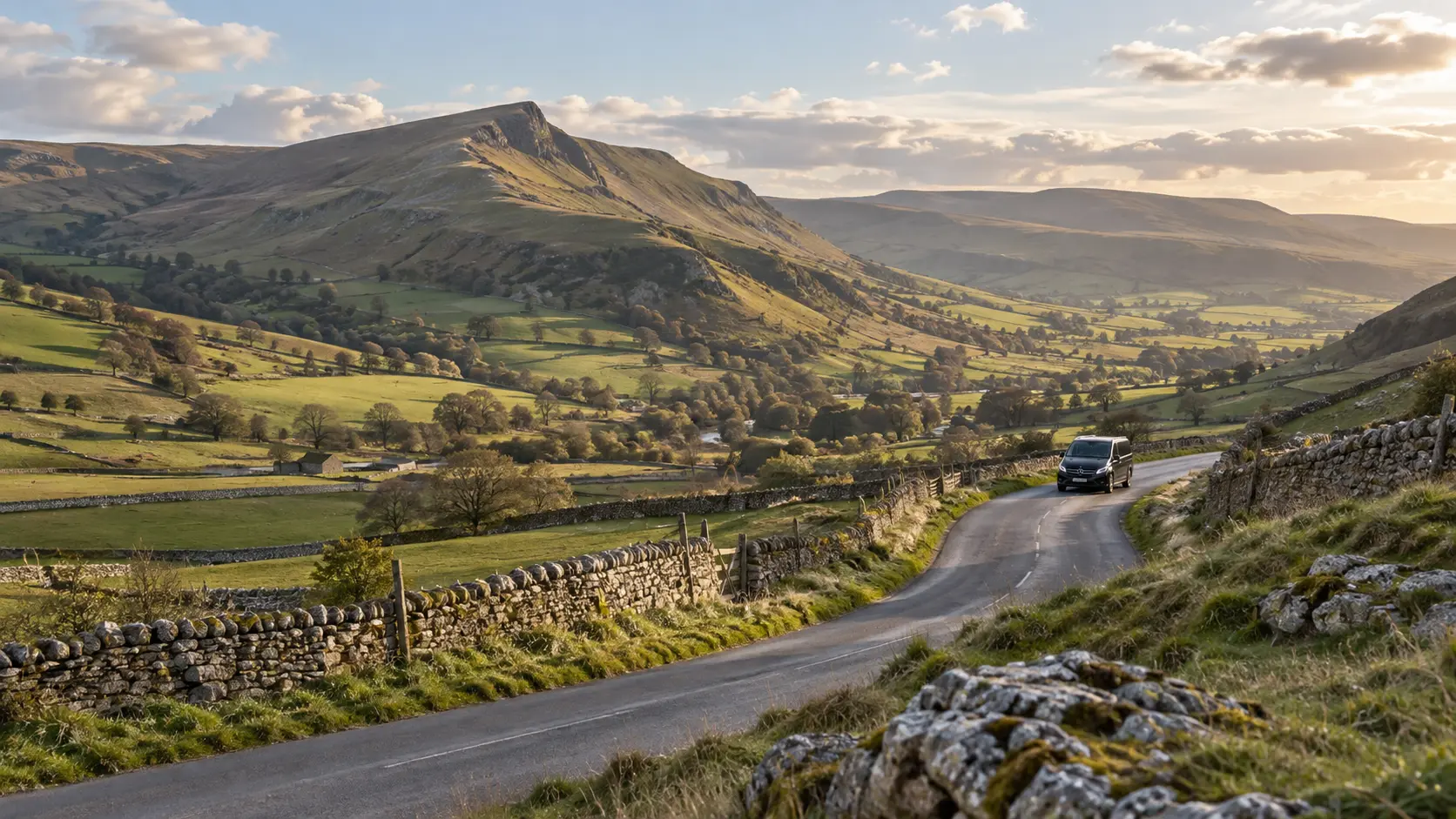 Peak District private chauffeur tour through the Hope Valley