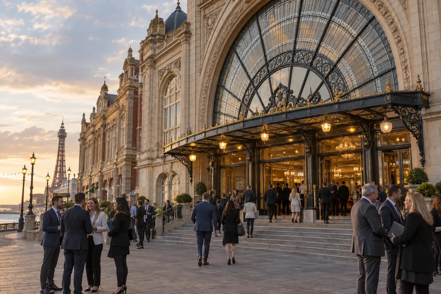 Blackpool Winter Gardens district for a conference chauffeur arrival