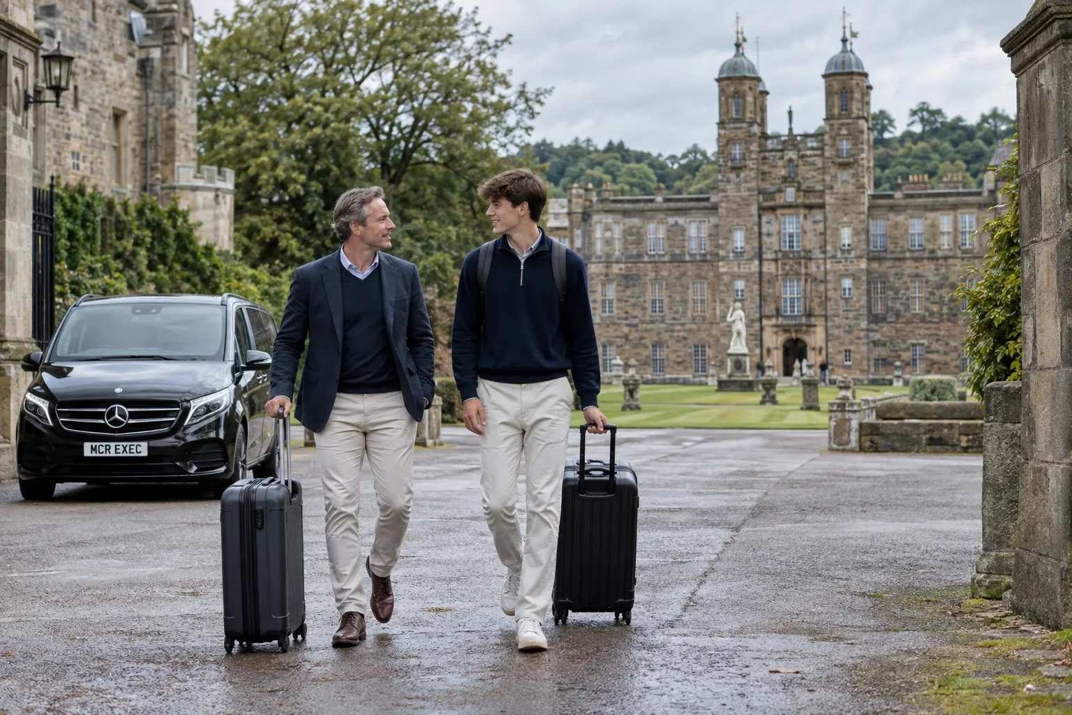 MCR EXEC chauffeur travel for Stonyhurst College and longer-distance education journeys.