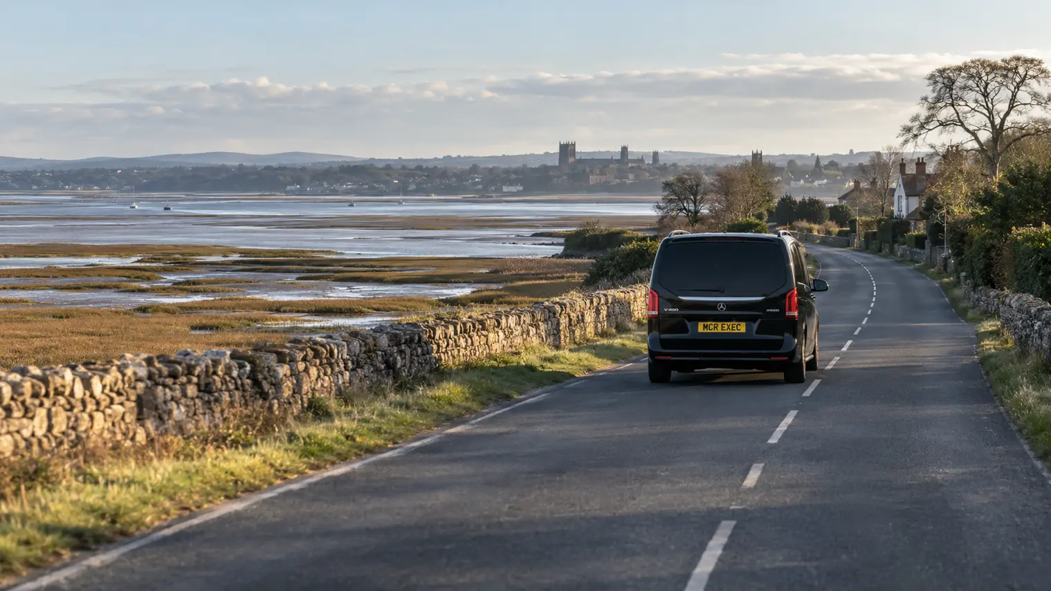 2026 Mercedes V-Class beginning a long-distance chauffeur journey from the Wirral