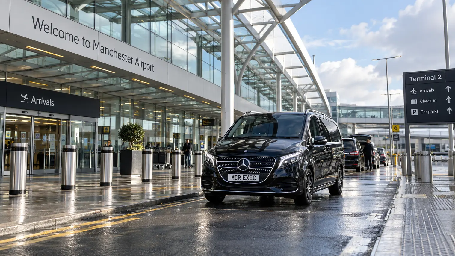 2026 Mercedes V-Class for a Manchester Airport to Wirral chauffeur transfer